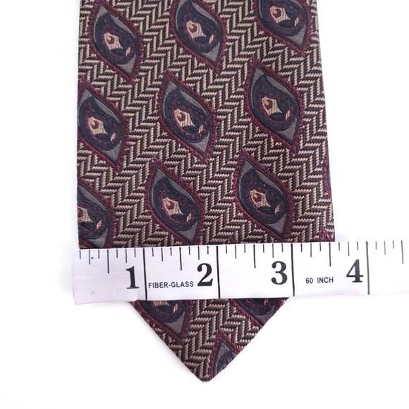 Joseph Abboud Men 100% Silk Tie Black Beige 57x4 - NWOT - made in Italy - Picture 5 of 6